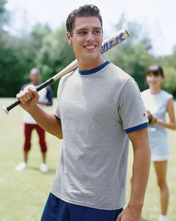 Champion cotton tagless ringer tee shirt