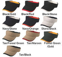 Deluxe Chino Cotton Visor w/Piping Trimmed Visor
