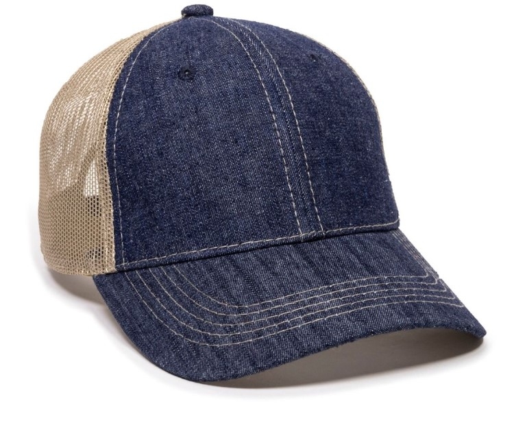 Outdoor Cap DN200M Denim Mesh Back Cap - Navy/ Khaki - One Size