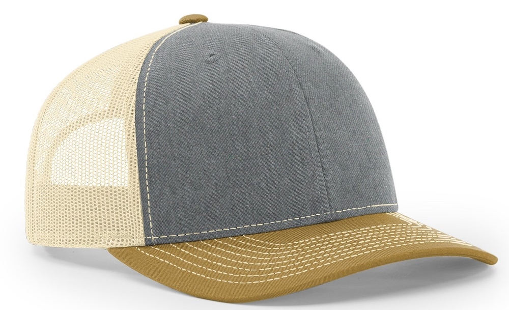 Richardson 112Y Youth Trucker Snapback Cap - Heather Grey/Black