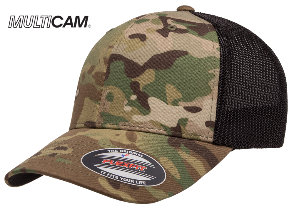 Portion! Yupoong Flexfit MultiCam Cotton Camo Mesh Hats Caps | & CapWholesalers Blank Wholesale | Trucker