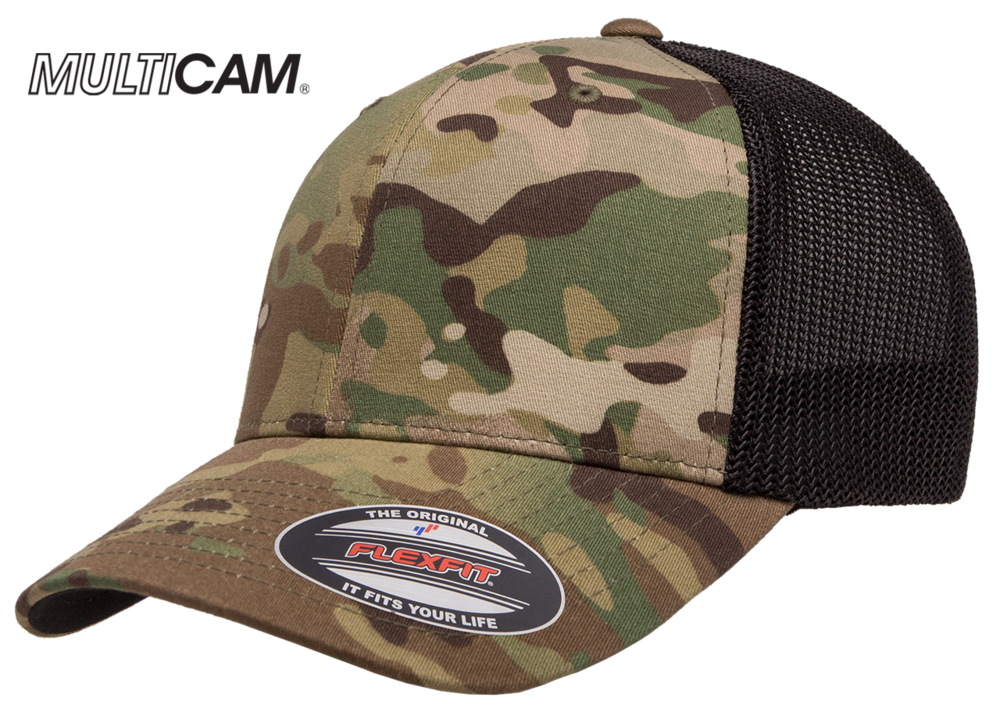 Yupoong Flexfit MultiCam Cotton Camo Trucker Mesh | Wholesale Blank Caps &  Hats | CapWholesalers