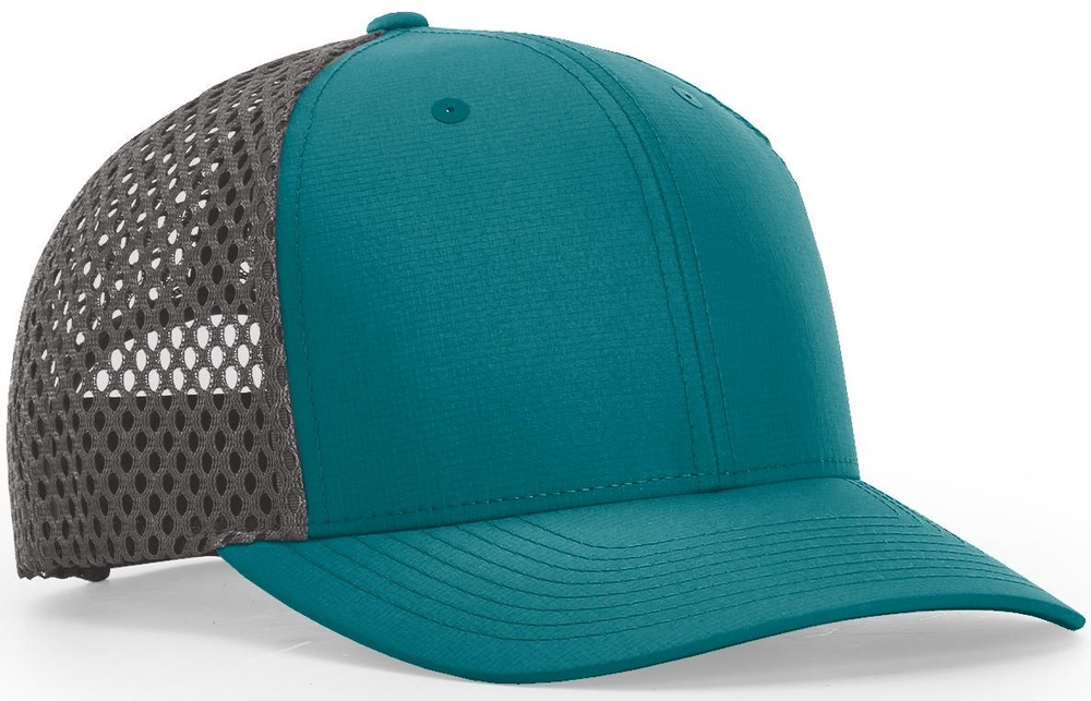 Richardson Tilikum Performance Trucker Large Hole Mesh Hat | Blue Teal/Charcoal | (Bulk)