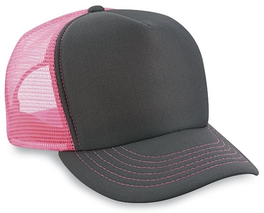 Black and Pink Trucker Hat Blank Cobra Brand - New
