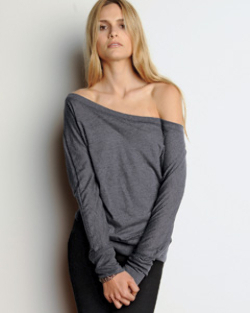 Bella+Canvas: Wholesale Bella Apparel  Long-Sleeve Flowy Off Shoulder T-Shirt