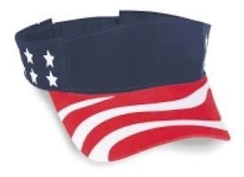Cobra Caps: USA Flag Sun Visor | Wholesale Blank Caps & Hats | CapWholesalers