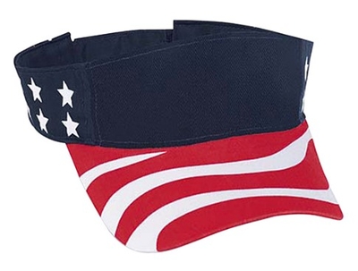 Cobra Caps: USA Flag Sun Visor | Wholesale Blank Caps & Hats | CapWholesalers