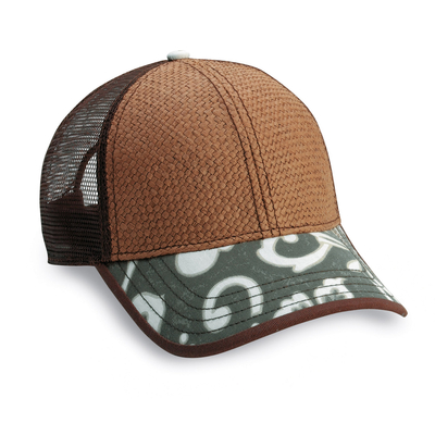 Cobra Caps: Wholesale Cobra Caps 6-Panel Straw Baseball Mesh Back Cap