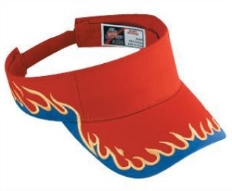 Otto Caps: Flame Pattern Sun Visor | Wholesale Sports Visors | CapWholesalers