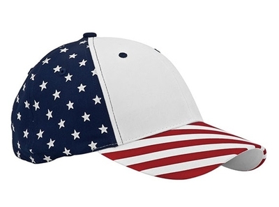 Wholesale Mega Cap: 6 Panel Cotton Twill USA Flag Cap | CapWholesalers