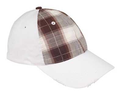 Wholesale Mega Caps: Mega Flex Low Profile Plaid Cotton Fitted Cap