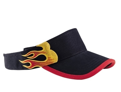 Wholesale Mega Caps: Budget Pro Style Flame Visor Cap | Wholesale Caps & Hats