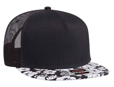Otto Caps: Hawaiian Style Cotton Twill Flat Visor Snapback Hat
