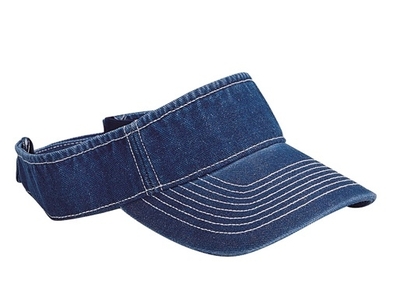 Mega Caps: Wholesale Pro Style Washed Denim Visor | CapWholesalers