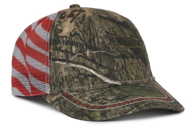 Outdoor Caps: Wholesale Mossy Oak Flag Cap | Wholesale Blank Caps & Hats