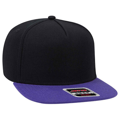 OTTO Snap 5 Panel Mid Profile Snapback Hat | Blank 5 Panel Hats: Wholesale Golf Hats
