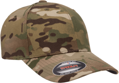 Yupoong Flexfit Multicam Camo 6 Panel Cap - CapWholesalers