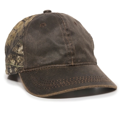 Outdoor 6 Panel Weathered Cotton Camo Cap | Cap Wholesalers