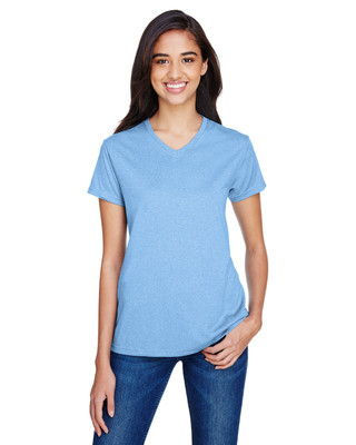 A4 Ladies Topflight Heather V-Neck T-Shirt - Cap Wholesalers