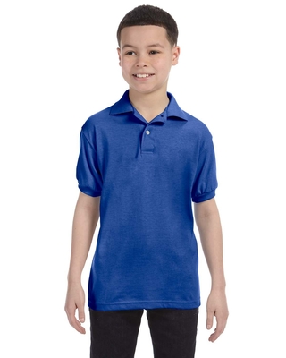 Hanes Youth 5.2 oz., 50/50 EcoSmart® Jersey Knit Polo - Cap Wholesalers
