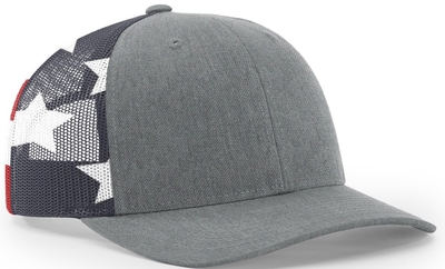 Richardson 6 Panel Trucker Stars & Stripes Mesh Back Hat at Cap Wholesalers