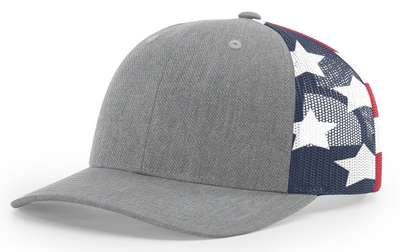 Richardson 6 Panel Trucker Stars & Stripes Mesh Back Hat at Cap Wholesalers