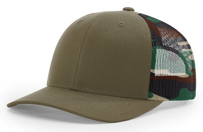 Richardson 112 6 Panel Trucker Printed Camo Mesh Back Cap  - CapWholesalers