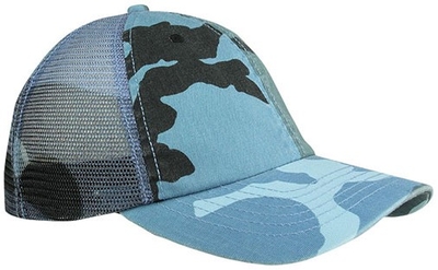 Mega Enzyme Washed 6 Panel Camo Trucker | Wholesale Trucker Mesh Hats