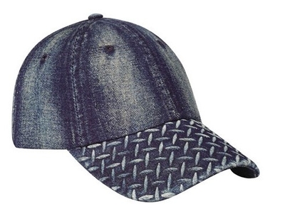 Mega 6 Panel Denim Diamond Plate Embossed | Wholesale 6 Panel Baseball Hats