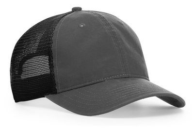 Richardson Caps: Garment Washed Relaxed Trucker Mesh Cap -Wholesale Blank Hats