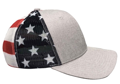 Richardson 6 Panel Trucker Stars & Stripes Mesh Back Hat at Cap Wholesalers