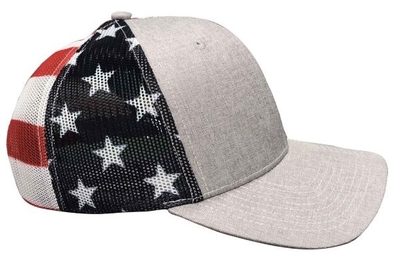 Richardson 6 Panel Trucker Stars & Stripes Mesh Back Hat at Cap Wholesalers