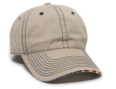 Outdoor Unstructured Twill W/Flag Sandwich Visor | Wholesale Patriotic & Novelty Hats