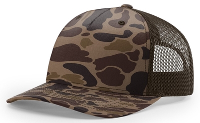Richardson 112 6 Panel Trucker Printed Camo Mesh Back Cap  - CapWholesalers