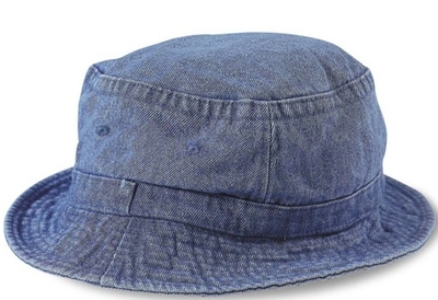 Denim bucket hat with logo
