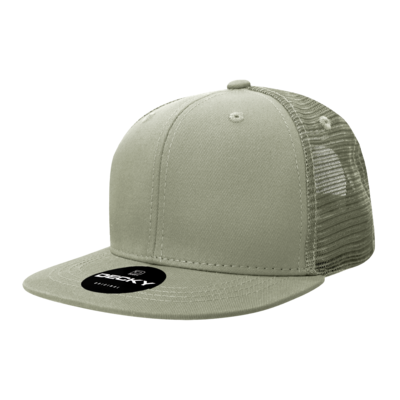 Cotton Blend Twill Five Panel Mid Profile Style Mesh Back Trucker