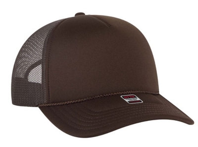 Otto Cap 5 Panel Mid Profile Mesh Back Trucker Hat Polyester Foam