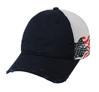 Image Outdoor Printed US Flag Distressed Torn Cap