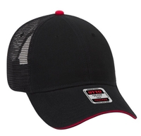 Image Otto Brushed Bull Denim Sandwich Visor Low Profile Pro Style Mesh Back