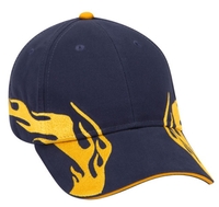 Image Otto Flame Pattern Brushed Cotton Twill Sandwich Visor Pro Style