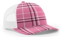 Image Richardson Trucker Plaid Pattern Twill Trucker  Mesh