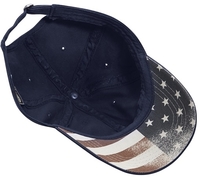 Image Cobra 6-Panel Chino Washed with Faded USA Flag Printed Under Bill