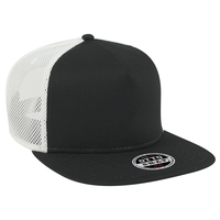 Image Otto Superior Cotton Twill 5 Panel Sq Flat Visor w/ Superior Polyester Mesh Back