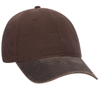 Image Cotton Canvas Garment Washed PU Coated Cotton Blend Visor 6 Panel Low Profile