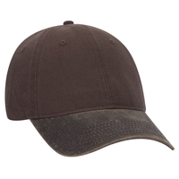 Image Cotton Canvas Garment Washed PU Coated Cotton Blend Visor 6 Panel Low Profile