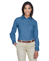 Image Harriton Ladies 6.5 oz. Long-Sleeve Denim Shirt