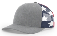 Image Richardson 6 Panel Trucker Printed Stars & Stripes Mesh Back