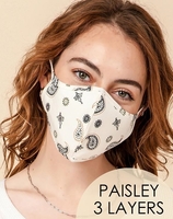 Image 3-Layer Paisley Face Cover Washable Reusable (Pack of 10) $20.00=$2.00 each