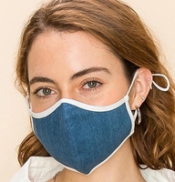 Image 2-Layer Denim Face Washable Reusable (Pack of 10) $15.00=$1.50 each