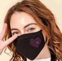 Image 2-Layer Bling Heart Face Washable Reusable (Pack of 10) $48.00=$4.80 each